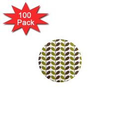 Leaf Plant Pattern Seamless 1  Mini Magnets (100 Pack)  by Hannah976