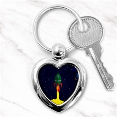 Rocket Halftone Astrology Astronaut Key Chain (heart) by Sarkoni