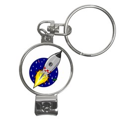 Rocket Ship Launch Vehicle Moon Nail Clippers Key Chain by Sarkoni