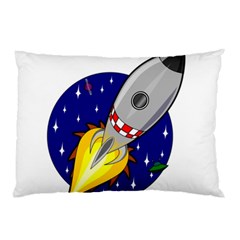 Rocket Ship Launch Vehicle Moon Pillow Case (two Sides) by Sarkoni