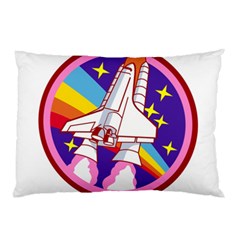 Badge Patch Pink Rainbow Rocket Pillow Case by Sarkoni