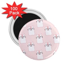 Pattern Pink Cute Sweet Fur Cats 2 25  Magnets (100 Pack)  by Sarkoni