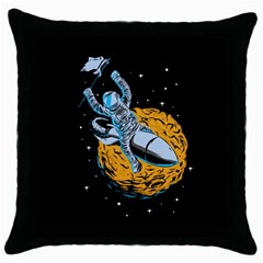 Astronaut Planet Space Science Throw Pillow Case (black) by Sarkoni