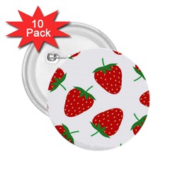 Seamless Pattern Fresh Strawberry 2 25  Buttons (10 Pack)  by Sarkoni