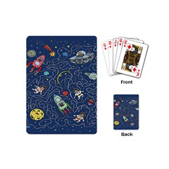 Cat Cosmos Cosmonaut Rocket Playing Cards Single Design (mini) by Grandong