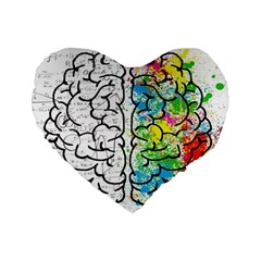 Brain Mind Psychology Idea Drawing Standard 16  Premium Flano Heart Shape Cushions by Grandong