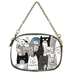 Cute Cat Hand Drawn Cartoon Style Chain Purse (one Side) by Grandong