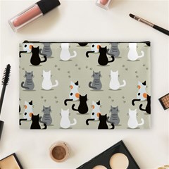 Cute Cat Seamless Pattern Cosmetic Bag (large) by Apen