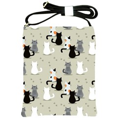 Cute Cat Seamless Pattern Shoulder Sling Bag by Apen