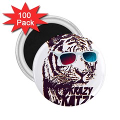 Krazy Katz 3d Tiger Roar Animal 2 25  Magnets (100 Pack)  by Sarkoni