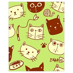 Cute Hand Drawn Cat Seamless Pattern Drawstring Bag (small) by Bedest