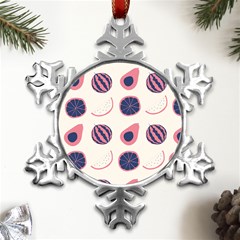 Fruits Halves Pattern Design Metal Small Snowflake Ornament by Apen