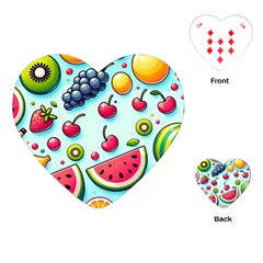 Fruits Sweet Pattern Playing Cards Single Design (heart) by Ravend