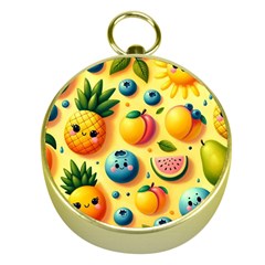 Fruits Fresh Sweet Pattern Gold Compasses by Ravend