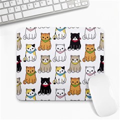 Cat Kitten Seamless Pattern Large Mousepad by Grandong