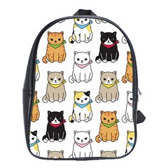 Cat Kitten Seamless Pattern School Bag (xl) by Grandong