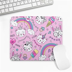 Beautiful Cute Animals Pattern Pink Large Mousepad by Grandong