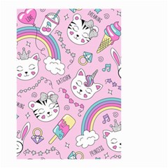 Beautiful Cute Animals Pattern Pink Small Garden Flag (two Sides) by Grandong