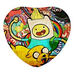 Painting Illustration Adventure Time Psychedelic Art Heart Glass Fridge Magnet (4 Pack) by Sarkoni