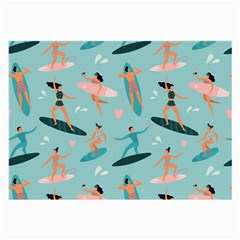 Beach Surfing Surfers With Surfboards Surfer Rides Wave Summer Outdoors Surfboards Seamless Pattern Large Glasses Cloth by Bedest