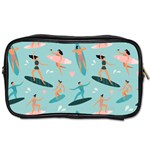 Beach Surfing Surfers With Surfboards Surfer Rides Wave Summer Outdoors Surfboards Seamless Pattern Toiletries Bag (Two Sides) Front