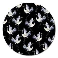 Crane Pattern Magnet 5  (round) by Bedest