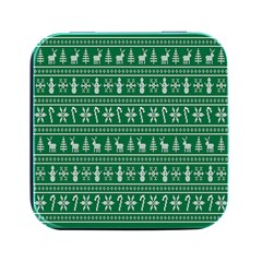 Wallpaper Ugly Sweater Backgrounds Christmas Square Metal Box (black) by artworkshop