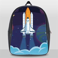 Spaceship Milkyway Galaxy School Bag (xl) by Bedest