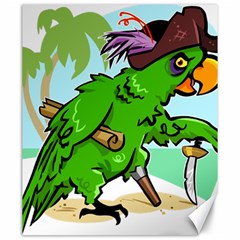 Parrot Hat Cartoon Captain Canvas 20  X 24  by Sarkoni