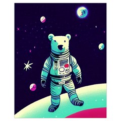 Bear Astronaut Futuristic Drawstring Bag (small) by Bedest