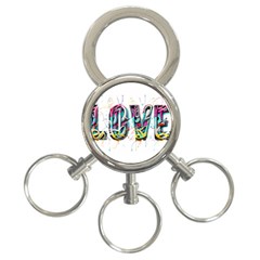 Graffiti Love 3-ring Key Chain by essentialimage