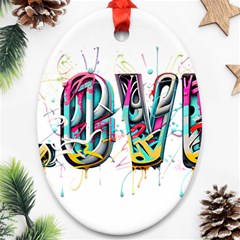 Graffiti Love Oval Ornament (two Sides) by essentialimage