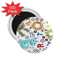 Seamless Pattern Vector With Funny Robots Cartoon 2 25  Magnets (100 Pack)  by Hannah976