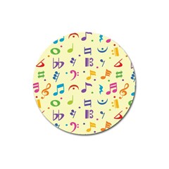 Seamless Pattern Musical Note Doodle Symbol Magnet 3  (round) by Hannah976