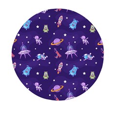 Space Seamless Pattern Mini Round Pill Box by Hannah976