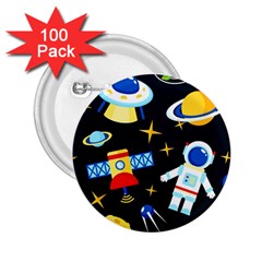 Space Seamless Pattern Cartoon Art 2 25  Buttons (100 Pack)  by Hannah976