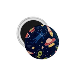 Seamless Pattern With Funny Aliens Cat Galaxy 1 75  Magnets by Hannah976