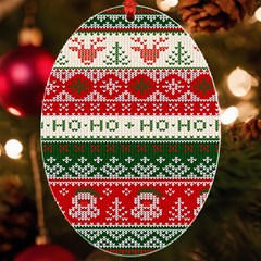 Ugly Sweater Merry Christmas  Uv Print Acrylic Ornament Oval by artworkshop