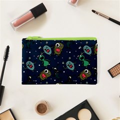 Monster Alien Pattern Seamless Background Cosmetic Bag (xs) by Hannah976