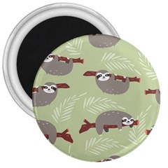 Sloths Pattern Design 3  Magnets by Hannah976