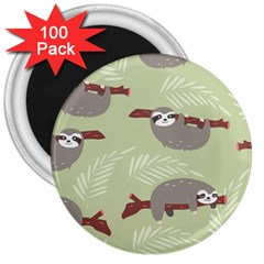 Sloths Pattern Design 3  Magnets (100 Pack) by Hannah976