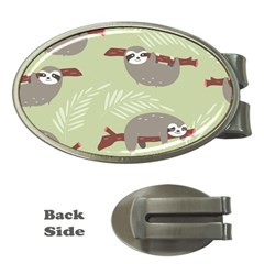 Sloths Pattern Design Money Clips (oval)  by Hannah976