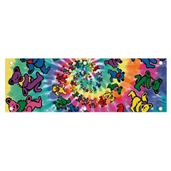 Grateful Dead Bears Tie Dye Vibrant Spiral Banner And Sign 6  X 2  by Bedest