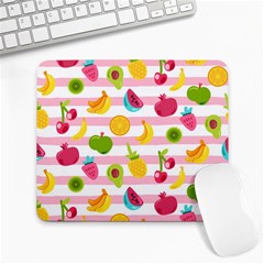 Tropical Fruits Berries Seamless Pattern Large Mousepad by Ravend