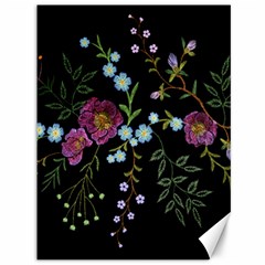 Embroidery Trend Floral Pattern Small Branches Herb Rose Canvas 36  X 48  by Apen