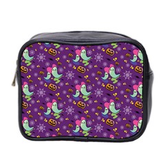 Pumpkin Ghost Skeleton Pattern Mini Toiletries Bag (two Sides) by Jatiart