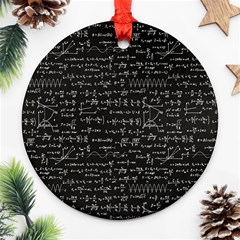 Math Equations Formulas Pattern Ornament (round) by Ravend