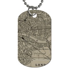 Vintage London Map Dog Tag (one Side) by Cendanart