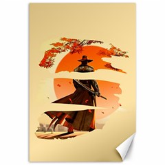 Samurai Art Ninja Katana Anime Aesthetic  Japanese Lore Style Mythology Retro Classic Warrior Canvas 24  X 36  by Bedest