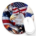 United States Of America Images Independence Day Round Mousepad Front